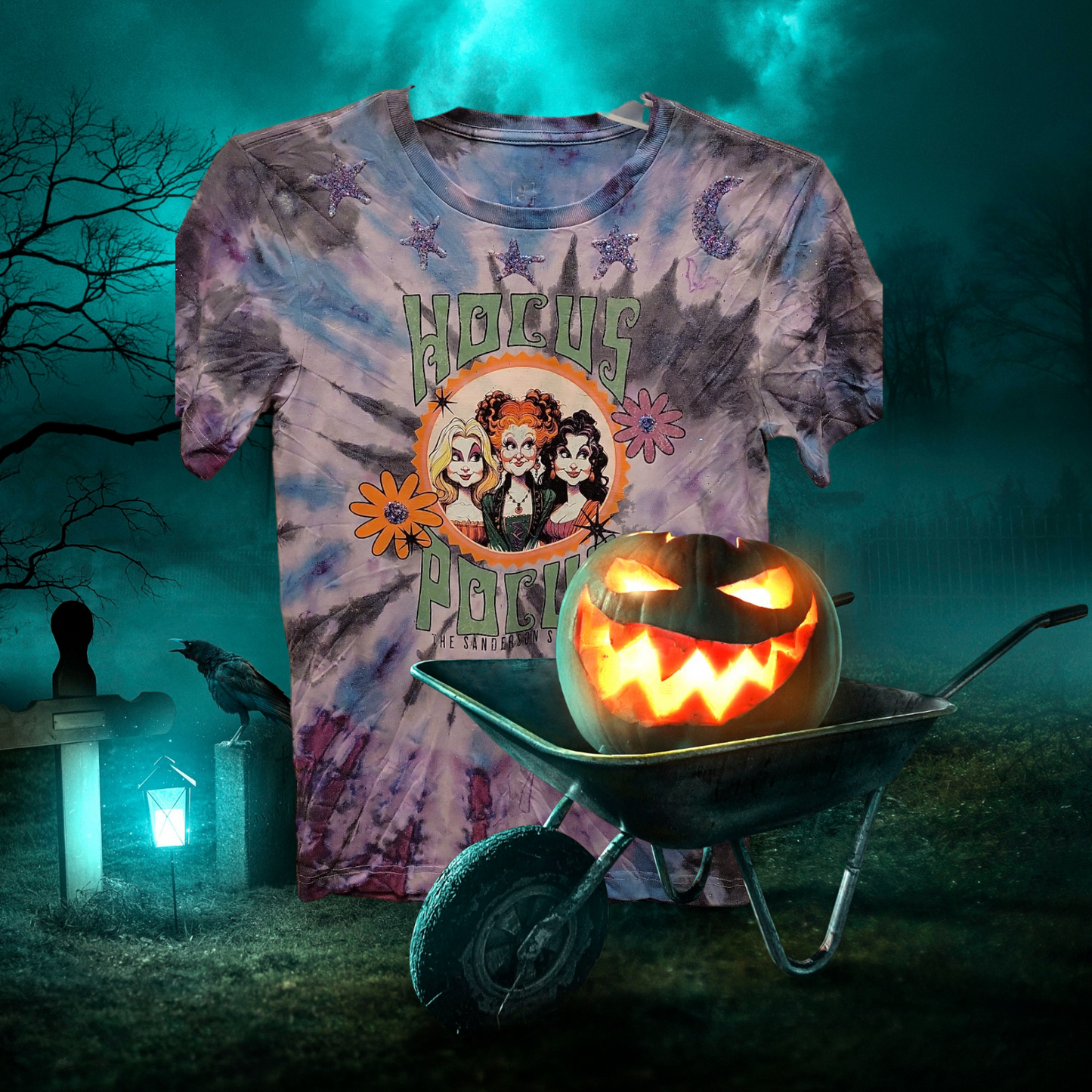 Handmade halloween glow tie dye shirts