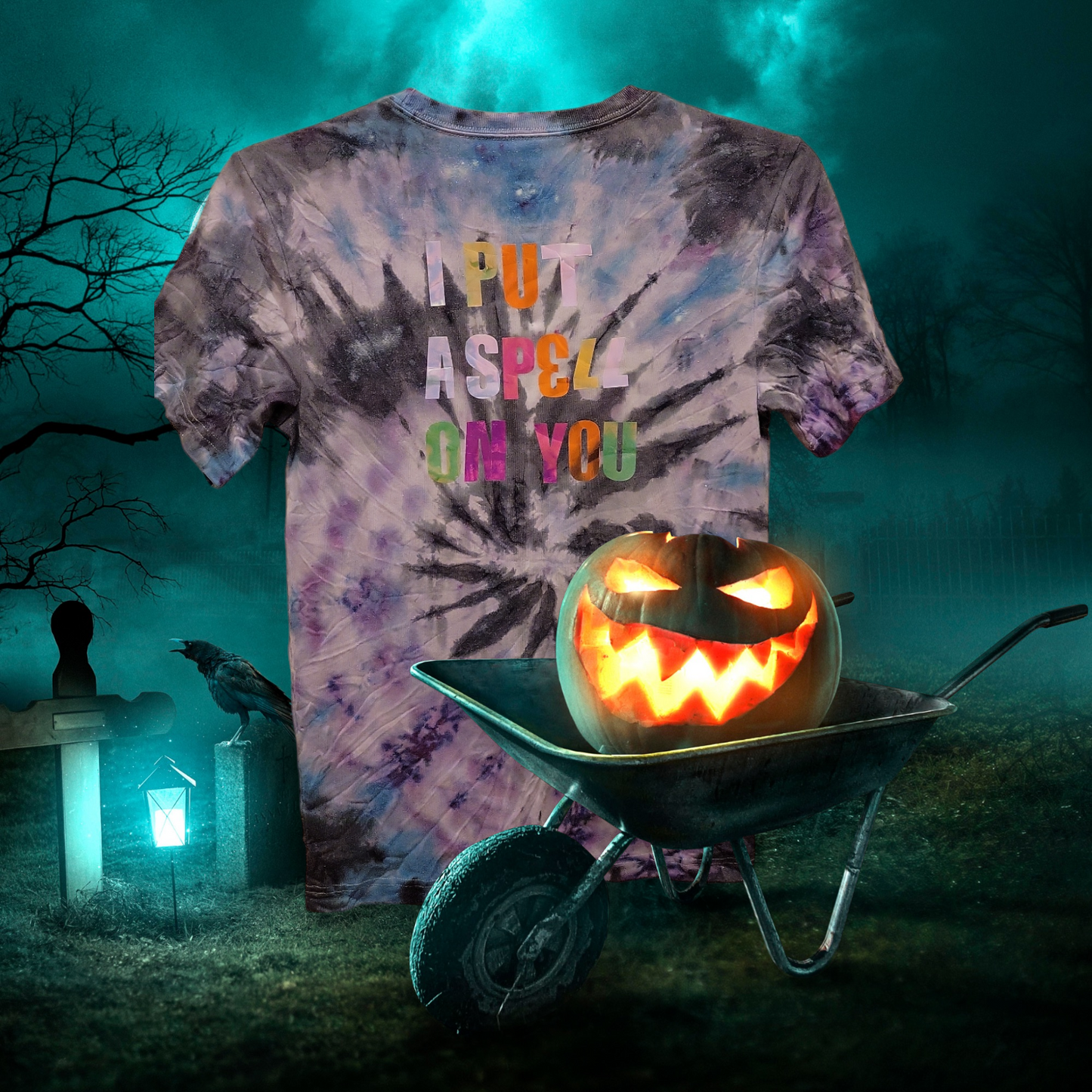 Handmade halloween glow tie dye shirts