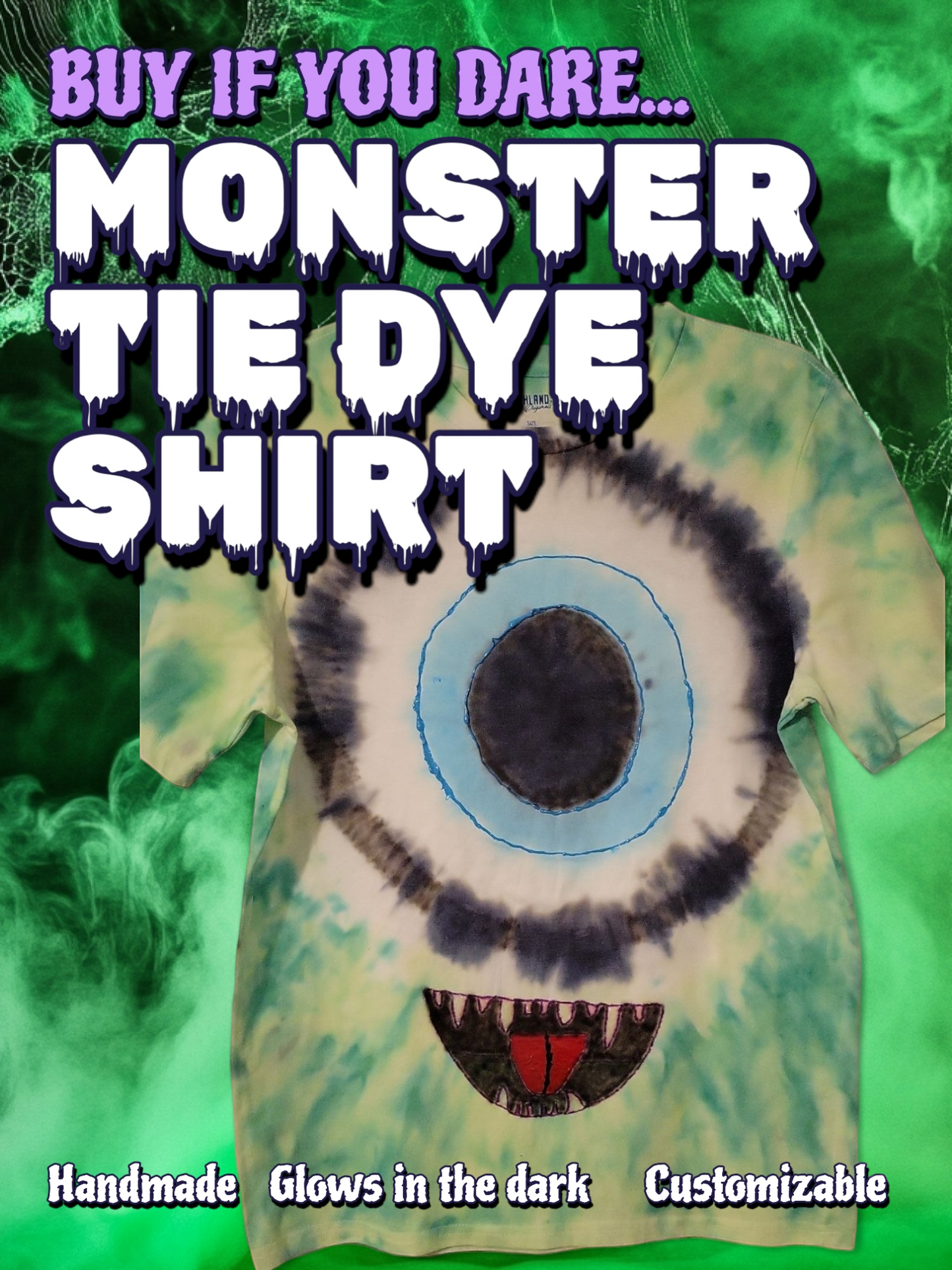 Handmade halloween glow tie dye shirts