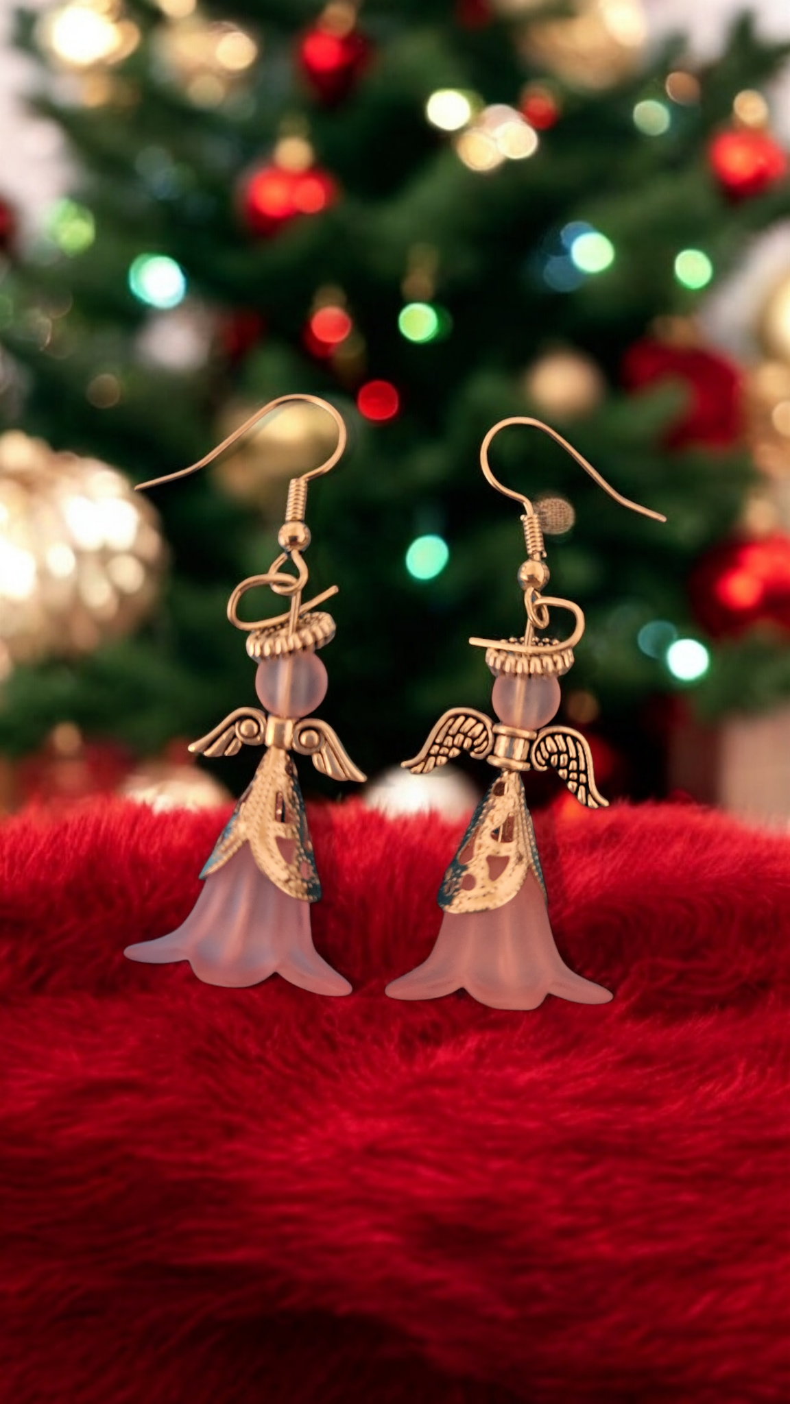 Christmas angel earrings