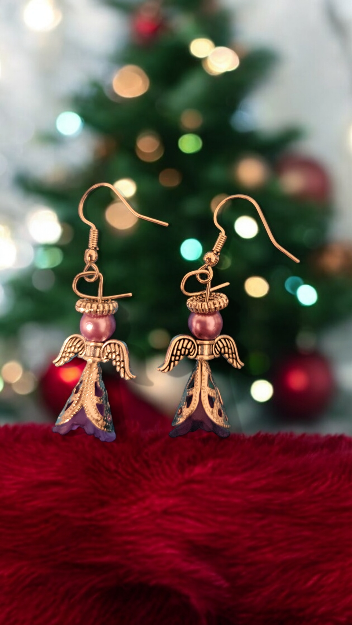 Christmas angel earrings