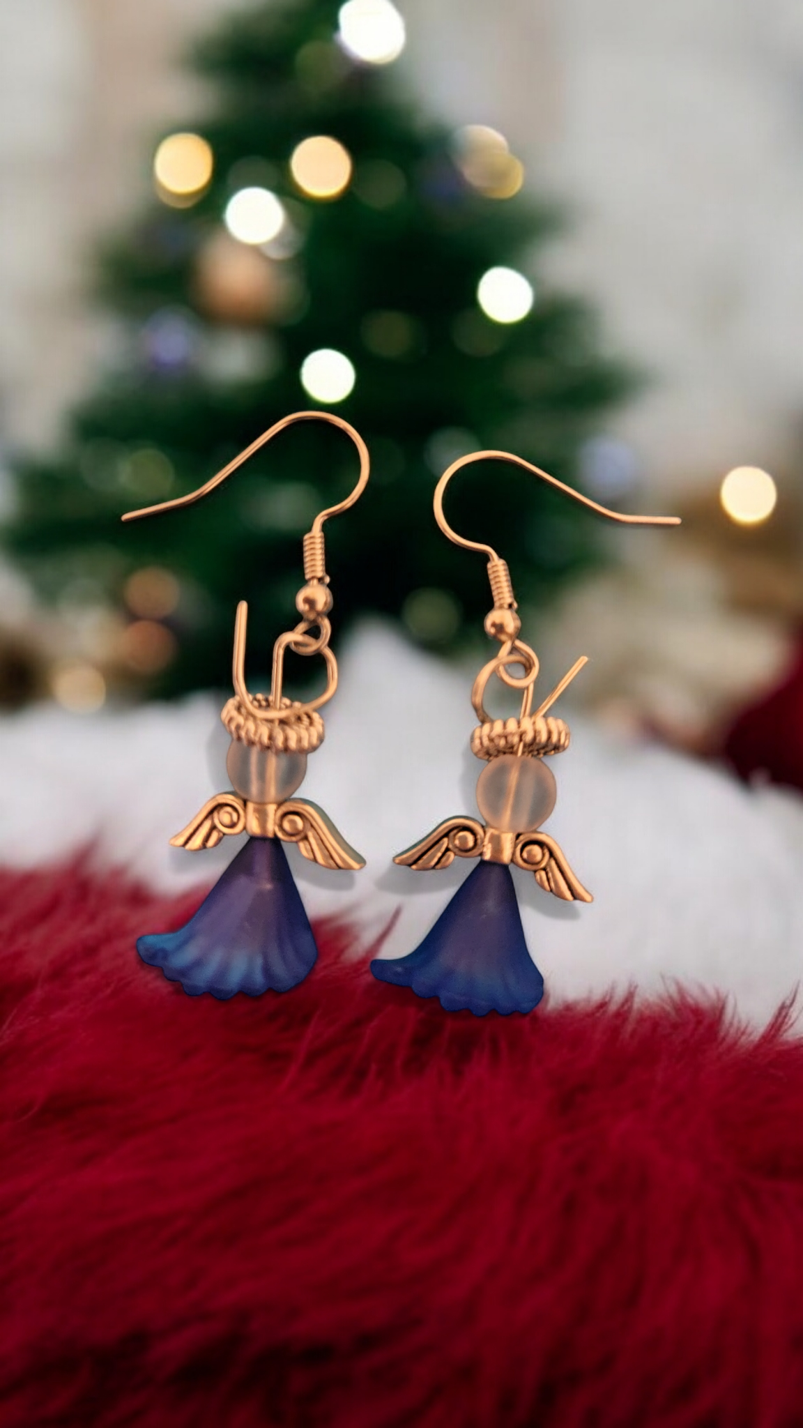 Christmas angel earrings
