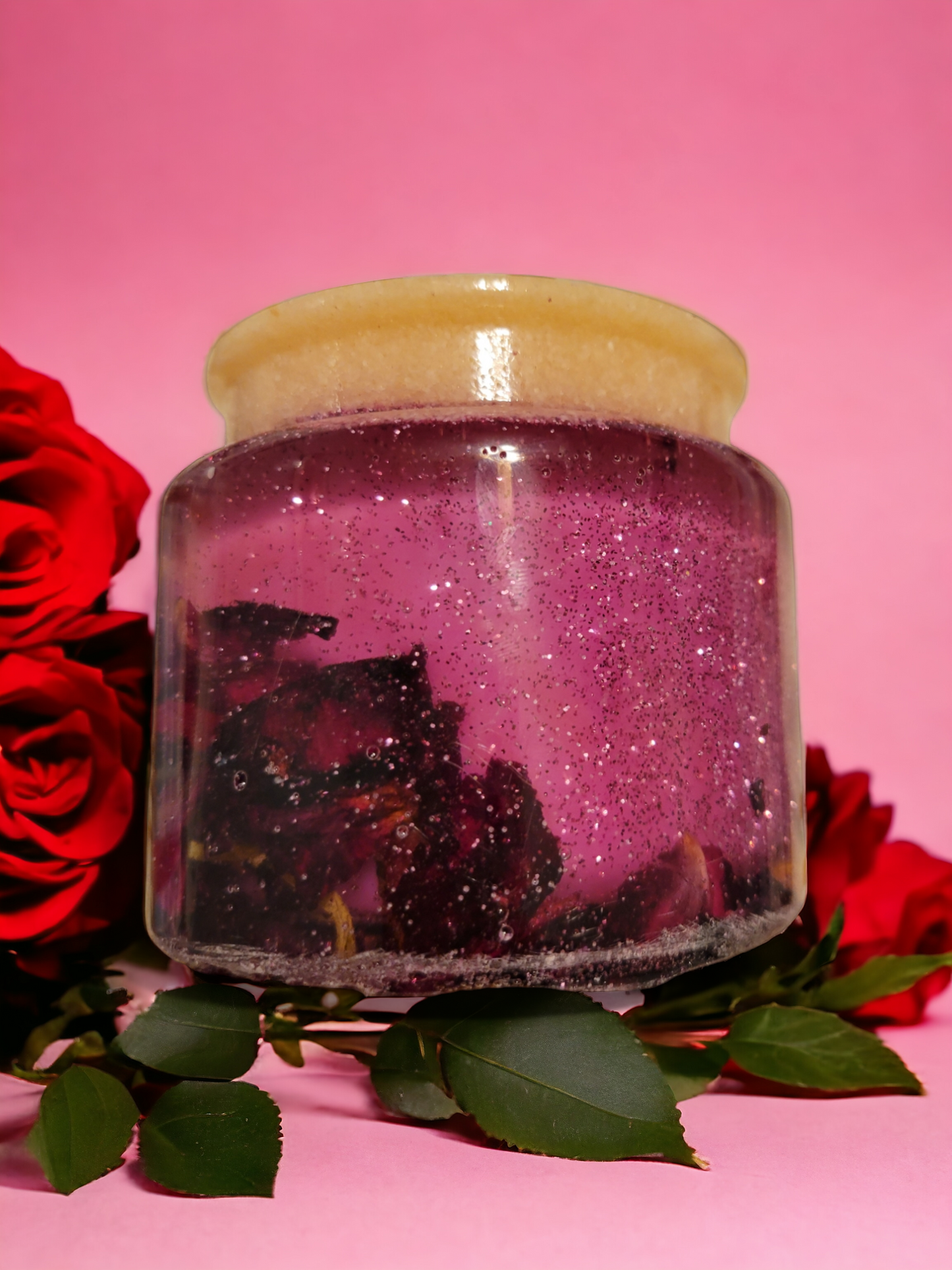 Resin candle jars with hand poured candle inside jar