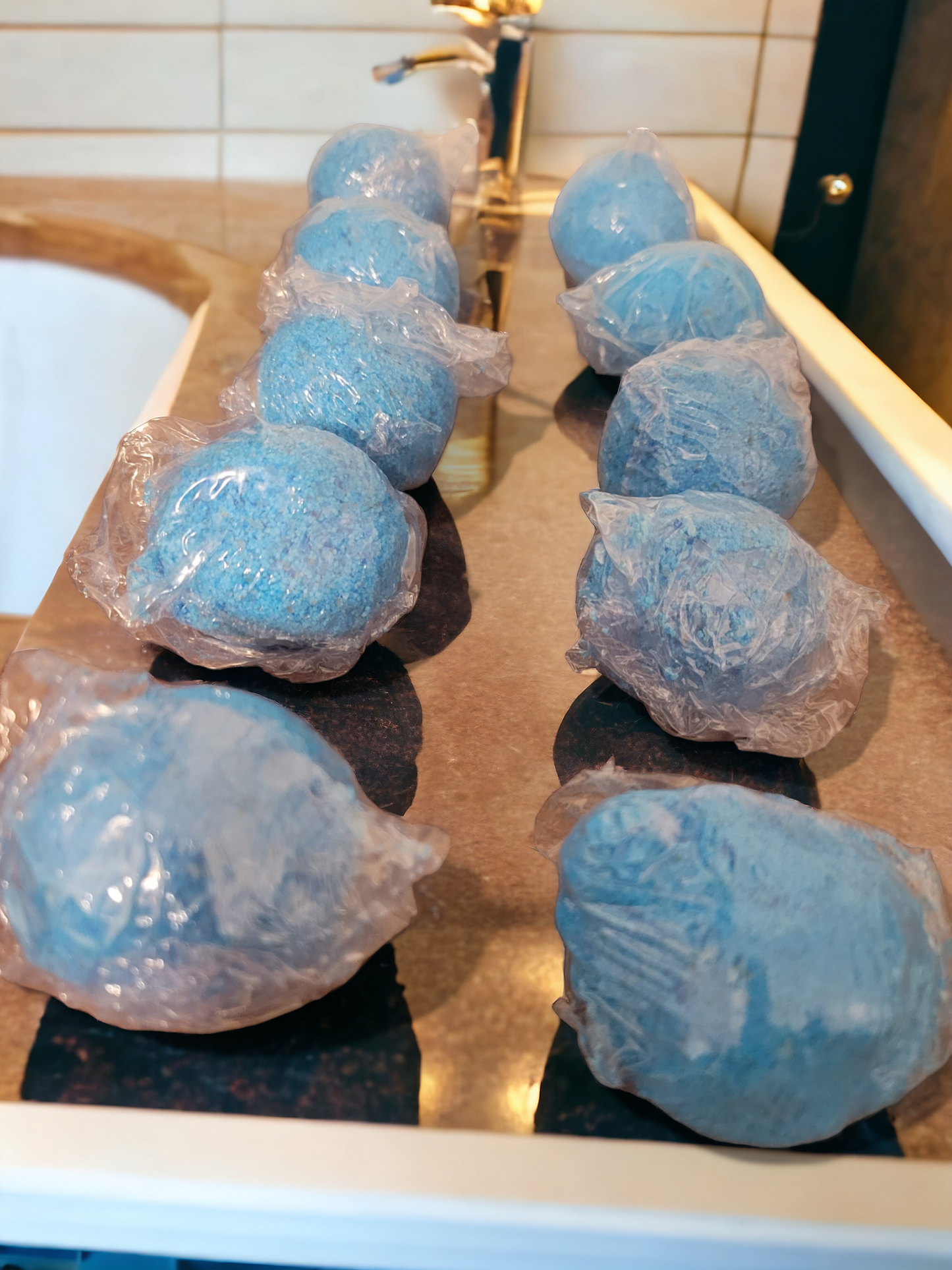 Blue bath bombs