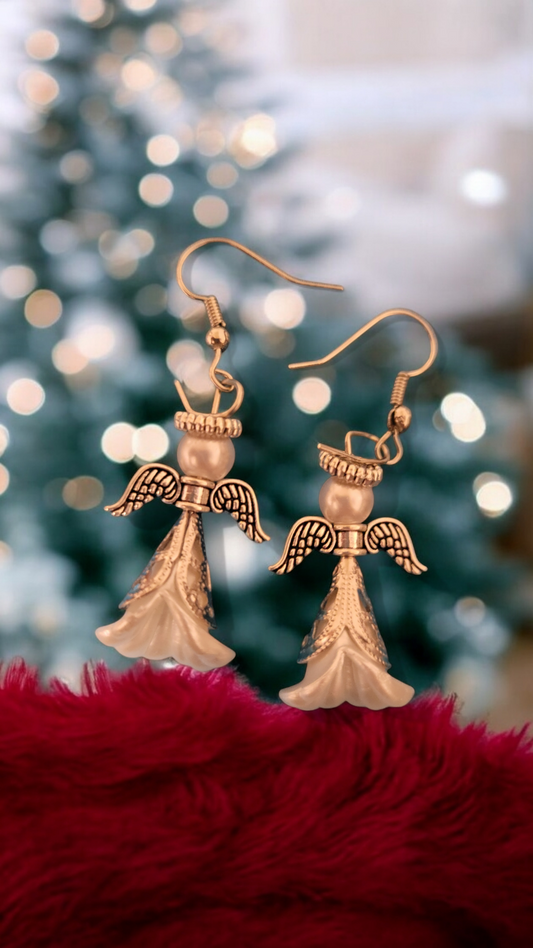 Christmas angel earrings